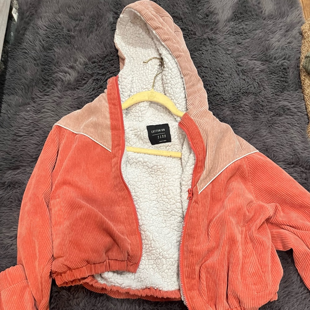 Cotton On hooded cropped jacket size small